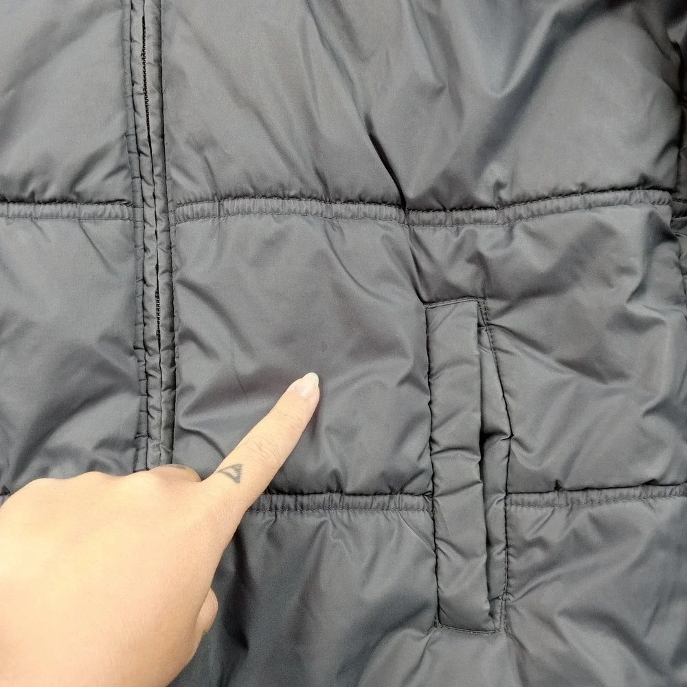 Jordan Jacket Boys Medium 10-12 Yrs Gray Hooded Puffer Coat‎ Stripe Sleeve Logo
